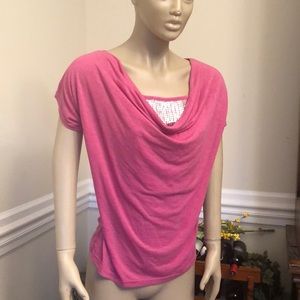 Venus Pink Shirt with Sparkly underlay bra top